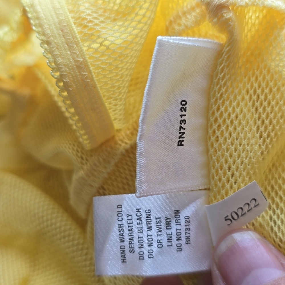 Vintage Frederick's of Hollywood Yellow Mesh Babydoll Size XL - Picture 7 of 7